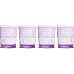 Sale Godinger Claro Lavender Acrylic Double Old Fashion, Set of 4