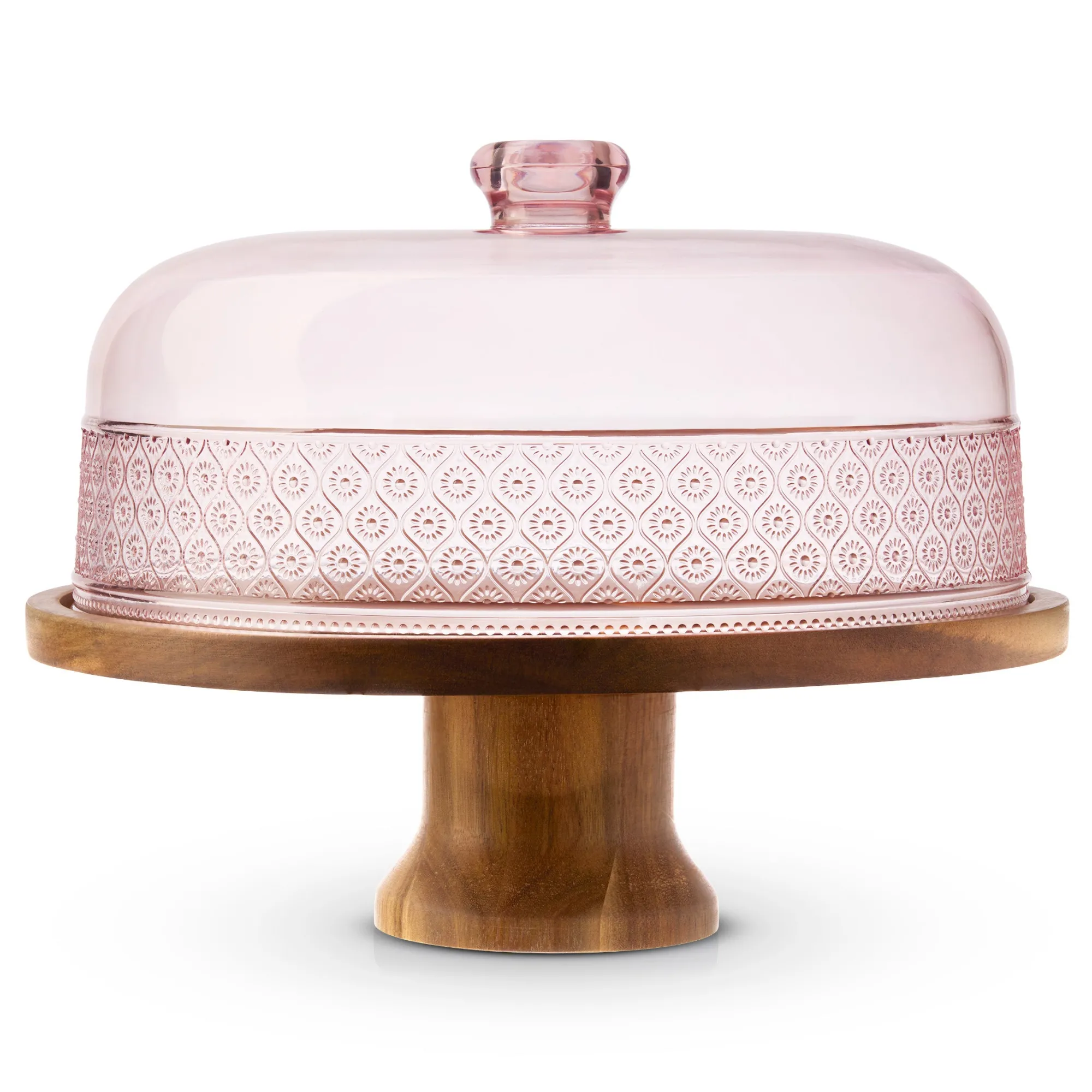 Best Godinger Claro Pink Acrylic Cake Dome