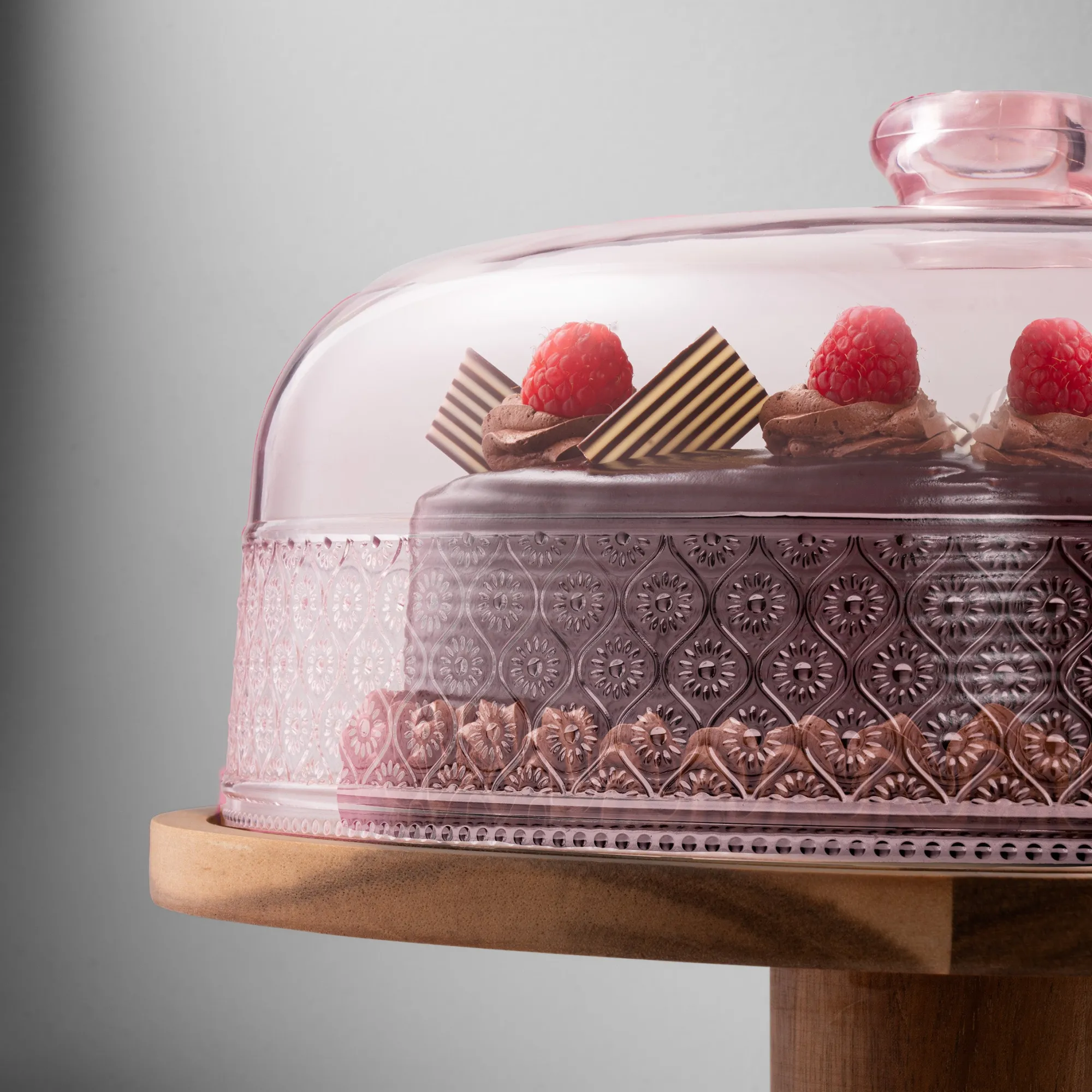 Best Godinger Claro Pink Acrylic Cake Dome