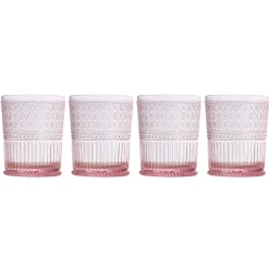 Outlet Godinger Claro Pink Acrylic Double Old Fashion, Set of 4