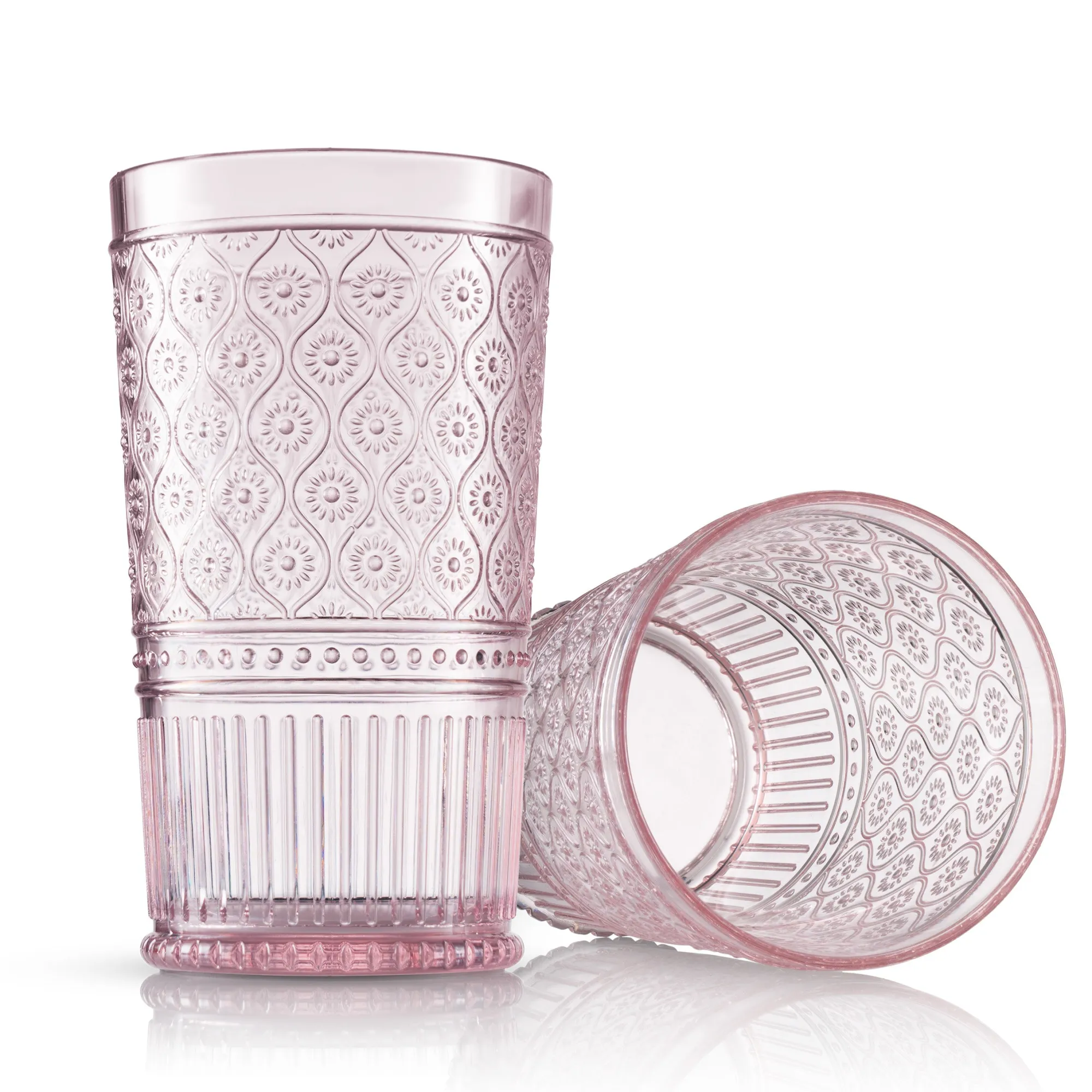Outlet Godinger Claro Pink Acrylic Highball & Double Old Fashion, Set of 12