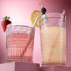 Outlet Godinger Claro Pink Acrylic Highball & Double Old Fashion, Set of 12