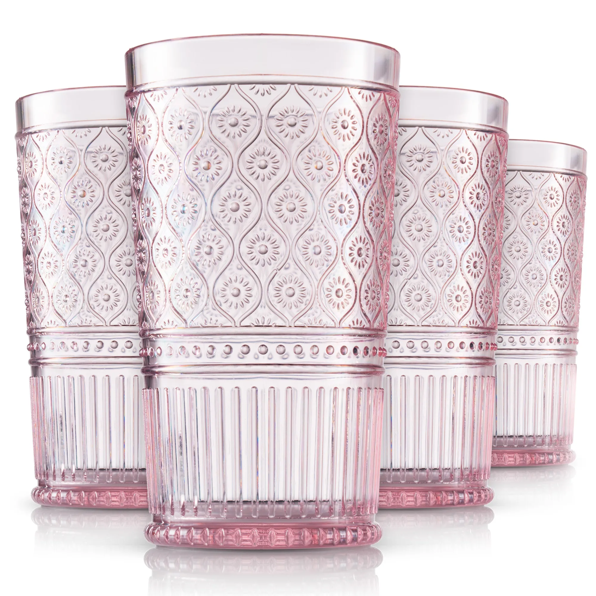 Godinger Claro Pink Acrylic Highball, Set of 4
