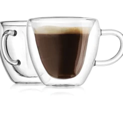 Sale Godinger Coffee Double Wall Heart Mug, Set of 2