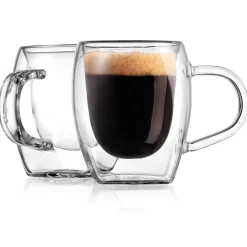 Clearance Godinger Contessa Espresso Double Wall Mug, Set of 2