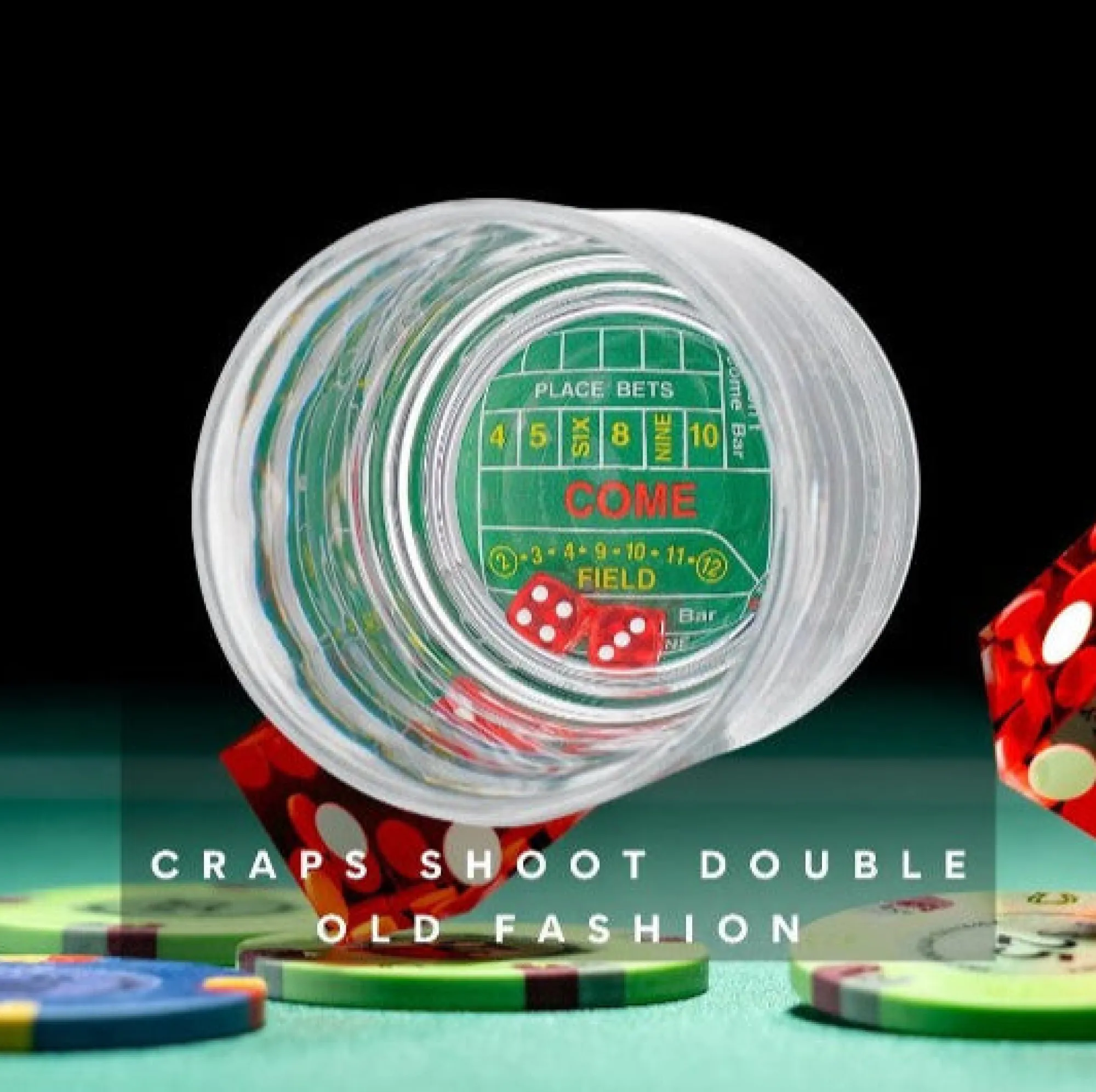 Hot Godinger Craps Shoot Double Old Fashion, Set of 2