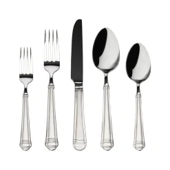 New Godinger Crete Sandblast Mirrored 18/0 Stainless Steel 20 Piece Flatware Set, Service For 4