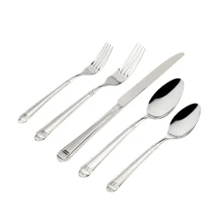 New Godinger Crete Sandblast Mirrored 18/0 Stainless Steel 20 Piece Flatware Set, Service For 4