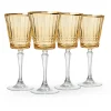 Godinger Cristine Amber Gold Rim Red Wine Glass, Set of 4