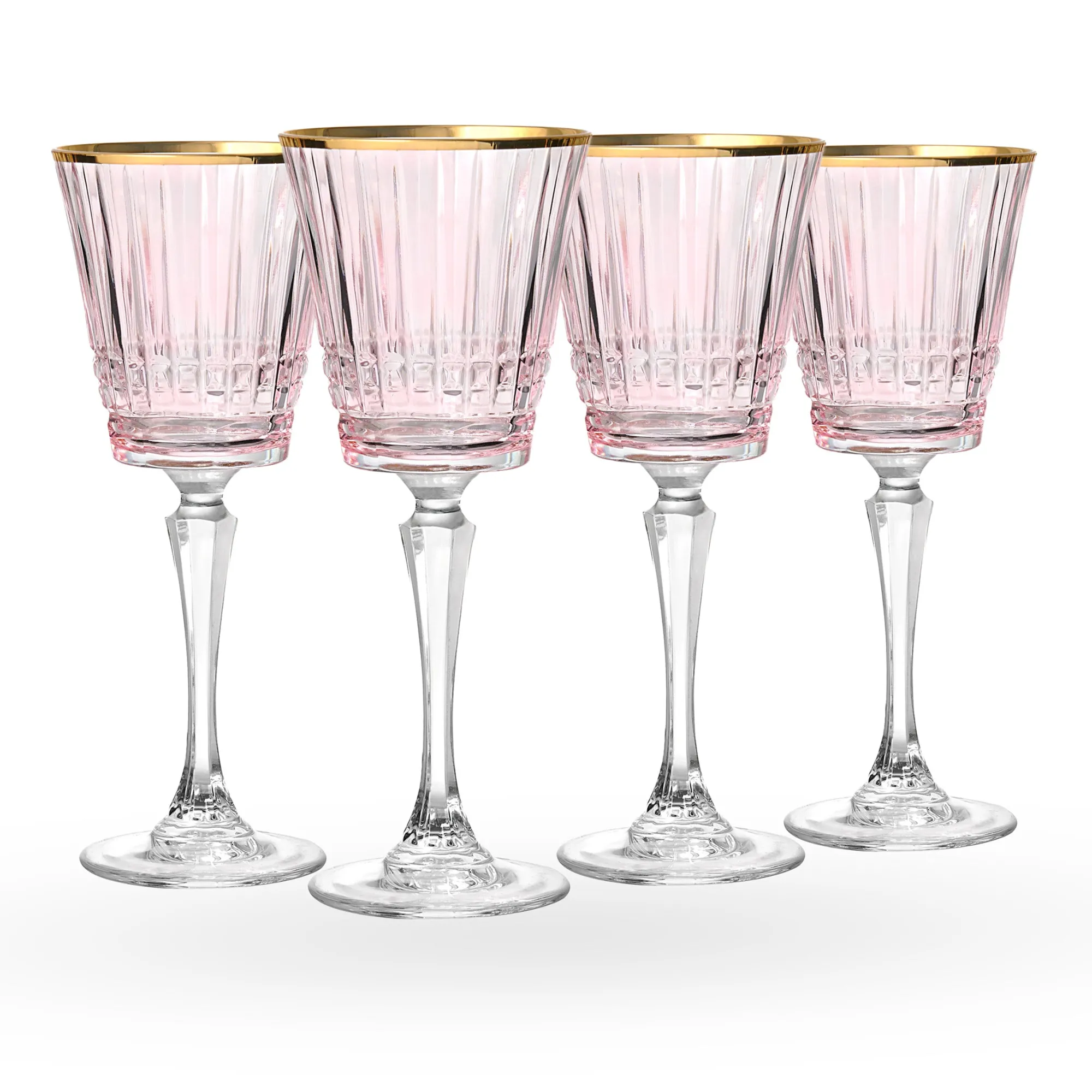 Hot Godinger Cristine Blush Gold Rim White Wine Glass, Set of 4