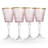 Hot Godinger Cristine Pink Gold Rim Red Wine Glass, Set of 4