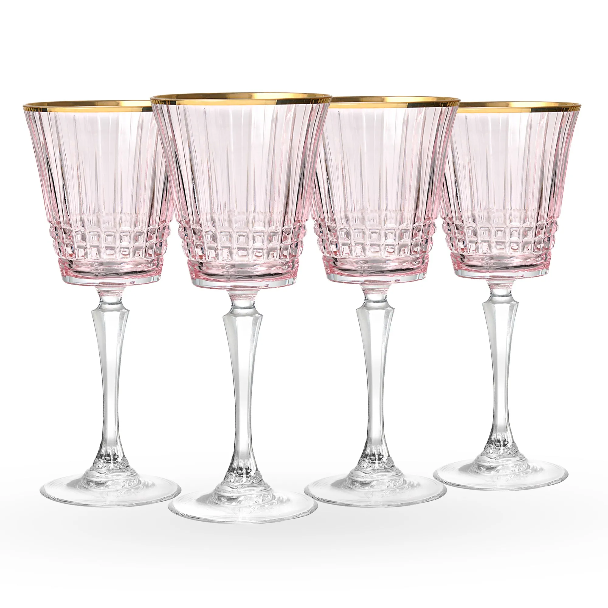 Hot Godinger Cristine Pink Gold Rim Red Wine Glass, Set of 4