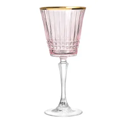 Hot Godinger Cristine Pink Gold Rim Red Wine Glass, Set of 4