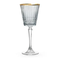 New Godinger Cristine Smoke Gold Rim Red Wine Glass, Set of 4