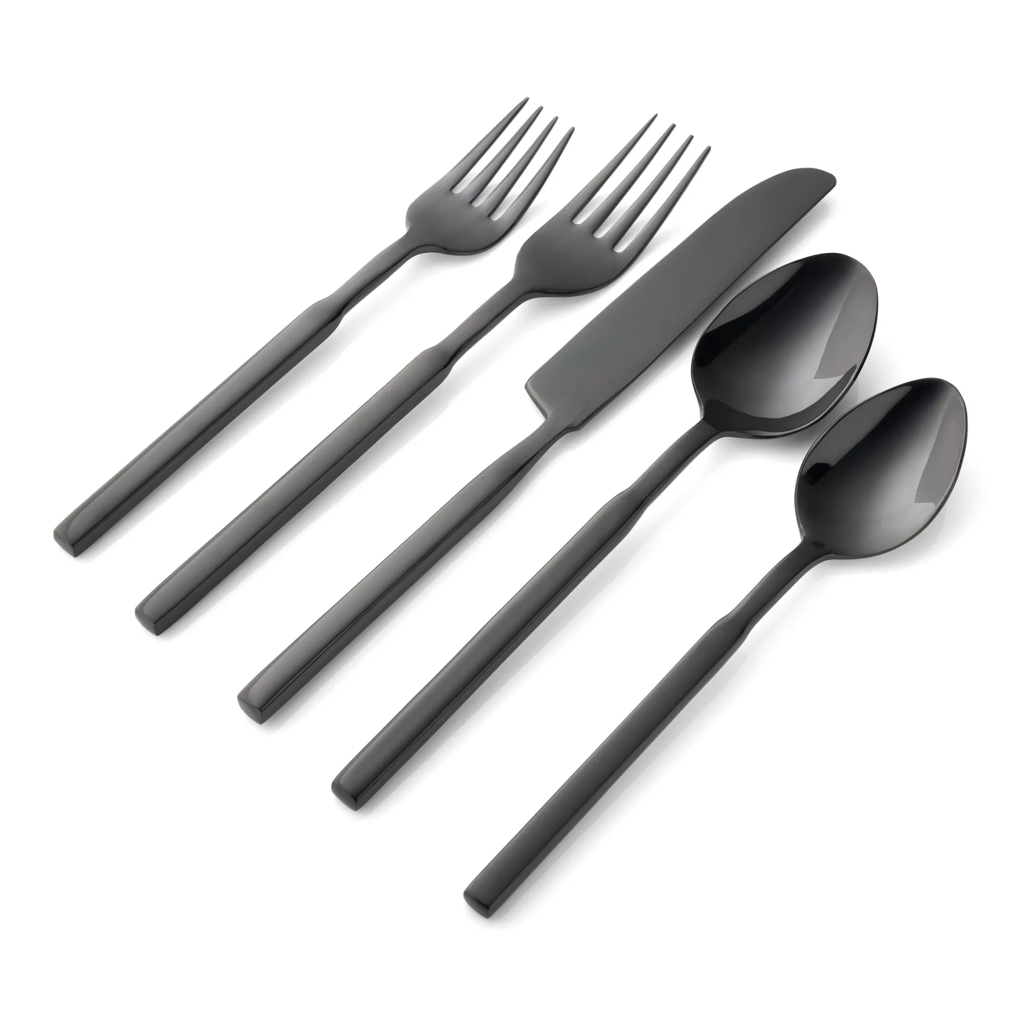 Clearance Godinger Cubit Matte Black 18/10 Stainless Steel 20 Piece Flatware Set, Service For 4