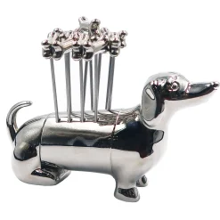 Best Godinger Dachshund Cocktail Pick & Stand Set