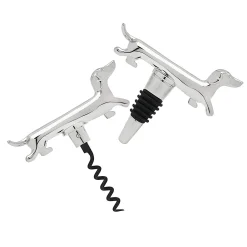 Clearance Godinger Dachshund Corkscrew & Bottle Stopper Set