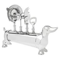 Hot Godinger Dachshund 5 Piece Bar Tool Set