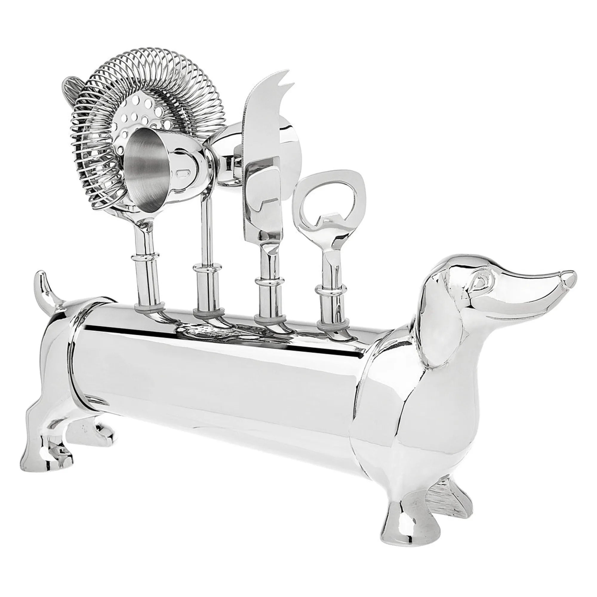 Hot Godinger Dachshund 5 Piece Bar Tool Set