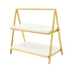 Godinger Doux Marble Two Tier Serving Stand