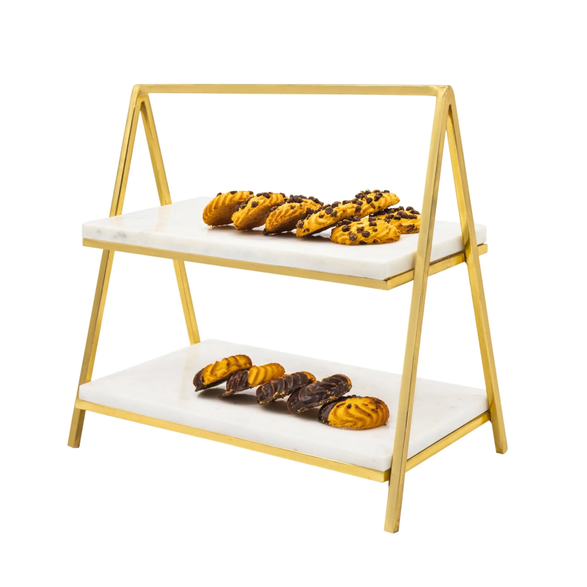 Godinger Doux Marble Two Tier Serving Stand