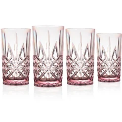 Best Godinger Dublin Acrylic Blush Double Old Fashion & Highball, Set of 8