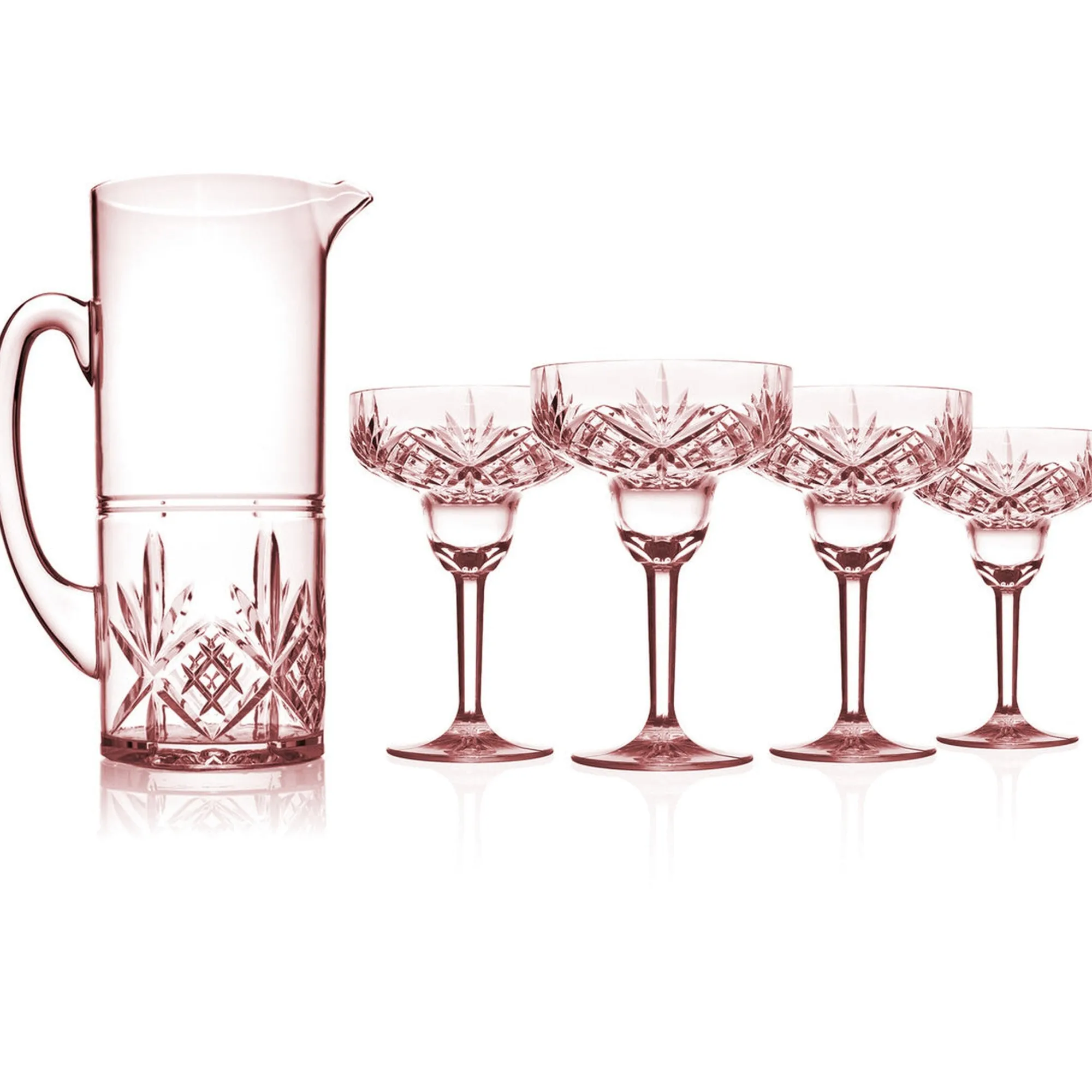 Best Godinger Dublin Acrylic Blush 5 Piece Margarita & Pitcher Set