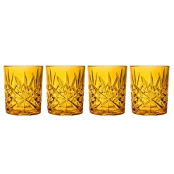Discount Godinger Dublin Acrylic Sunshine Yellow Double Old Fashion, Set of 4