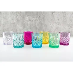 Discount Godinger Dublin Acrylic Sunshine Yellow Double Old Fashion, Set of 4