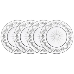 Hot Godinger Dublin Crystal Appetizer Plates, Set of 4