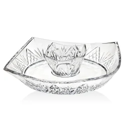 Godinger Dublin Crystal Chip & Dip Bowl