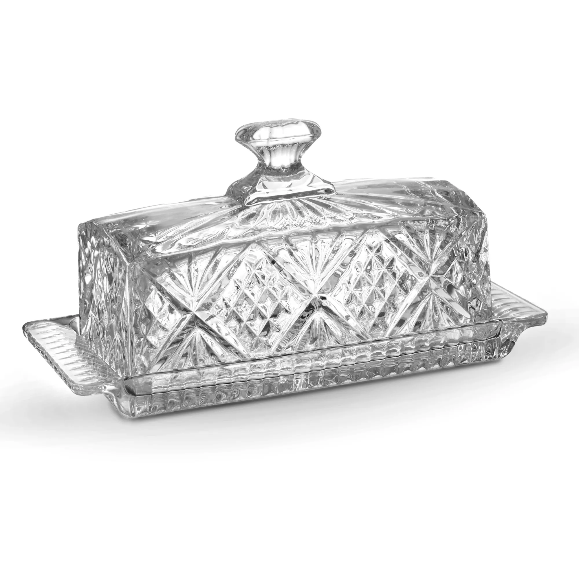 Outlet Godinger Dublin Crystal Covered Butter Dish