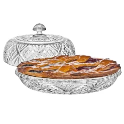 New Godinger Dublin Crystal Covered Pie Dome