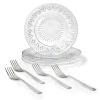 Hot Godinger Dublin Crystal Dessert Plate & Dessert Fork, Set of 8