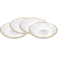 Online Godinger Dublin Crystal Gold Rim Dessert Plates, Set of 4
