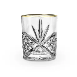 Clearance Godinger Dublin Crystal Gold Rim Double Old Fashion, Set of 4