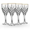 Online Godinger Dublin Crystal Gold Rim Goblet, Set of 4