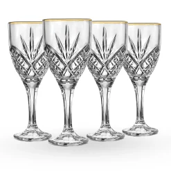 Online Godinger Dublin Crystal Gold Rim Goblet, Set of 4