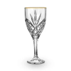 Online Godinger Dublin Crystal Gold Rim Goblet, Set of 4