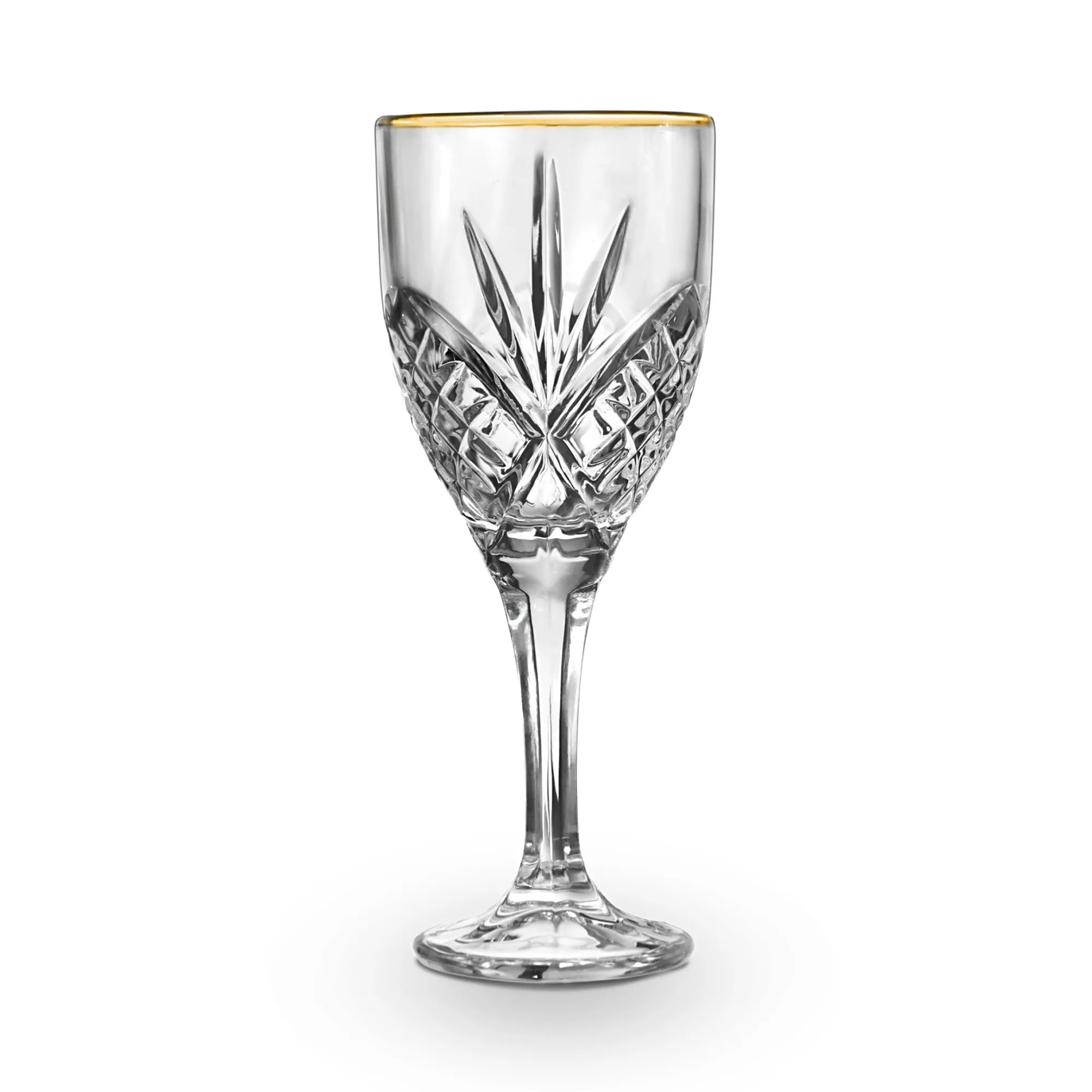 Online Godinger Dublin Crystal Gold Rim Goblet, Set of 4