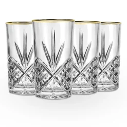 Online Godinger Dublin Crystal Gold Rim Highball, Set of 4
