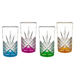Sale Godinger Dublin Crystal Highball Rainbow, Set of 4
