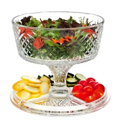 New Godinger Dublin Crystal 4 In 1 Cake Dome