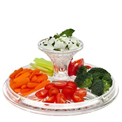 New Godinger Dublin Crystal 4 In 1 Cake Dome