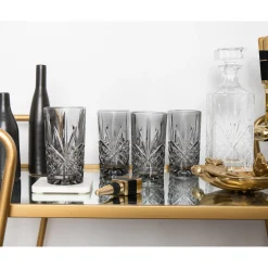 Outlet Godinger Dublin Crystal Midnight Highball, Set of 4