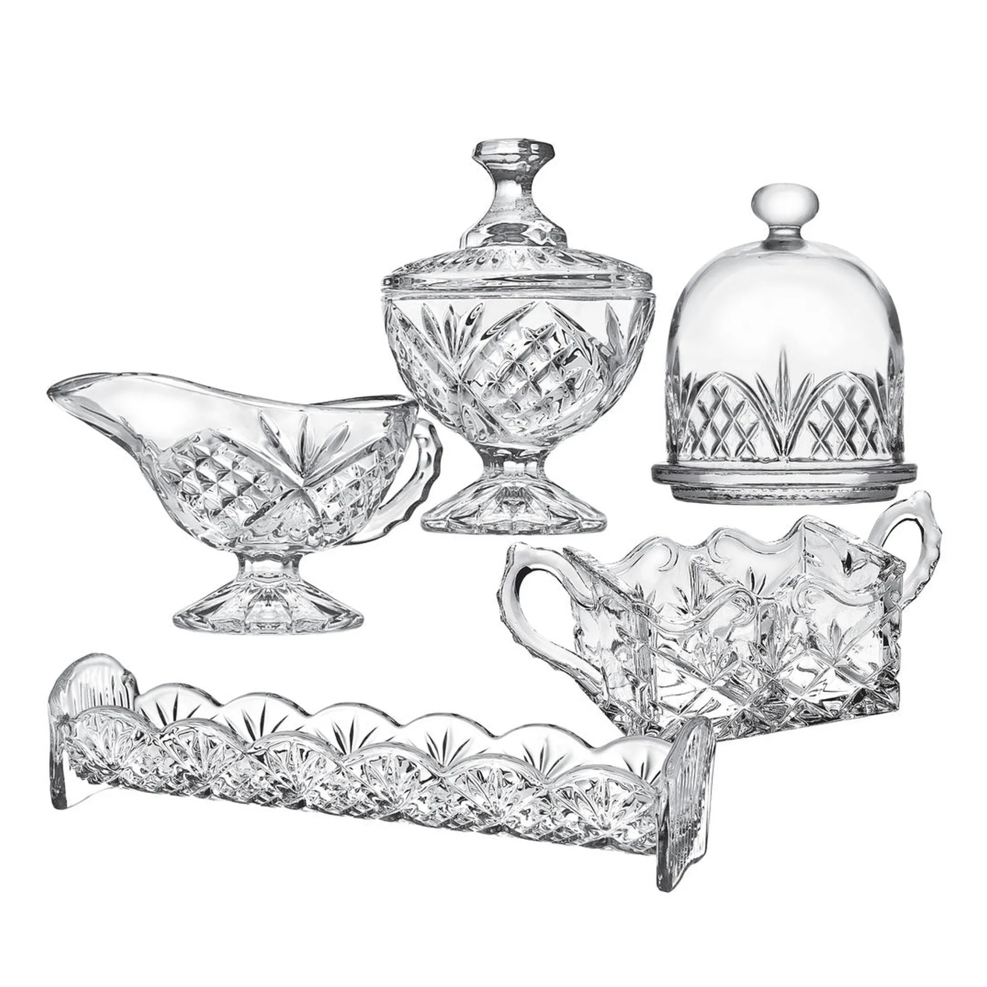 Online Godinger Dublin Crystal 5 Piece Host & Server Set