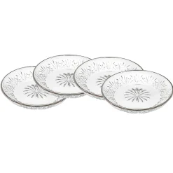 Outlet Godinger Dublin Crystal Platinum Rim Dessert Plate, Set of 4