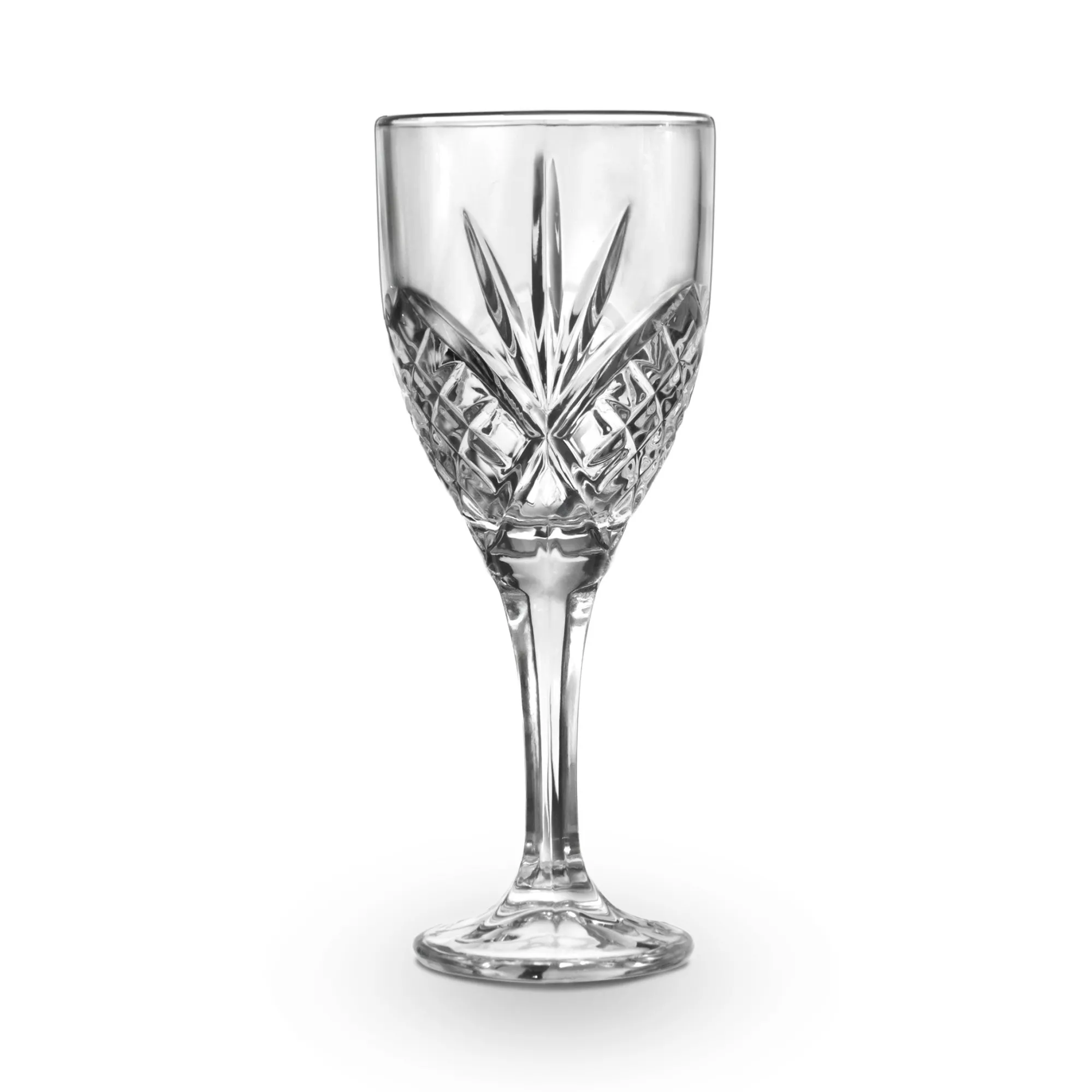 New Godinger Dublin Crystal Platinum Rim Goblet, Set of 4