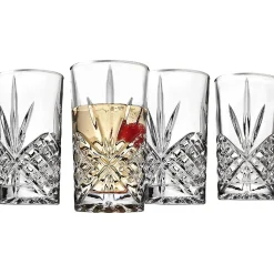 Outlet Godinger Dublin Crystal Platinum Rim Highball, Set of 4