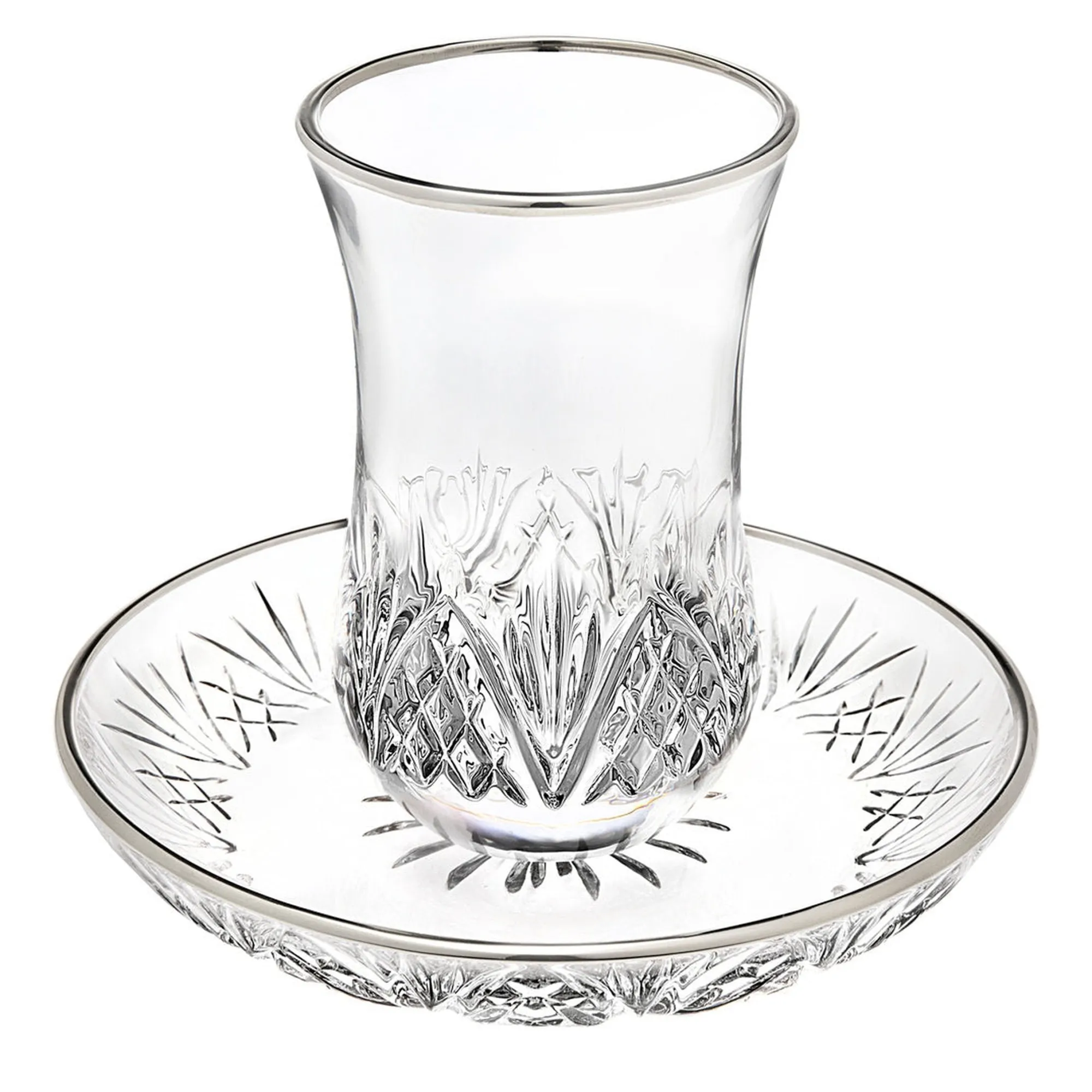 Hot Godinger Dublin Crystal Platinum Rim Kiddush Set